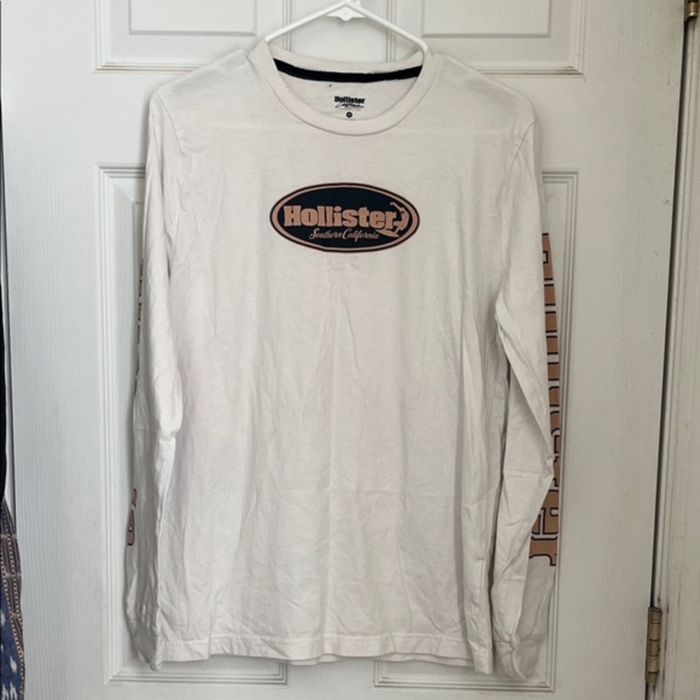 Hollister White Graphic Long Sleeve Tee
